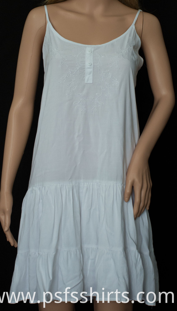 Suspenders Embroidered Dress